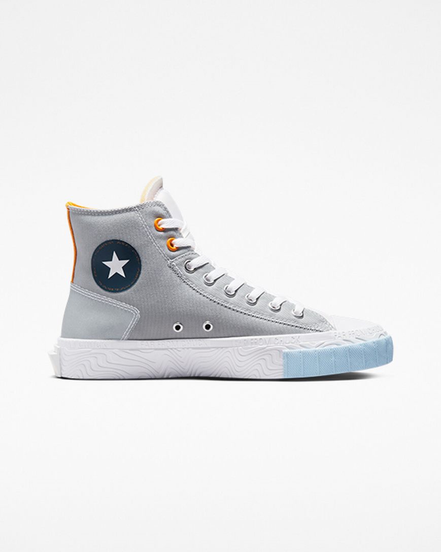 Men\'s Converse Chuck Taylor Alt Star Reflective Shine High Top Shoes Grey / White / Orange | AU 0E589K